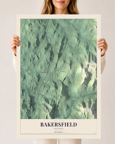 Bakersfield, Vermont map print - 24 x 36 archival matte print