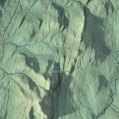 Terrain and local geography detail from the Bakersfield, Vermont map