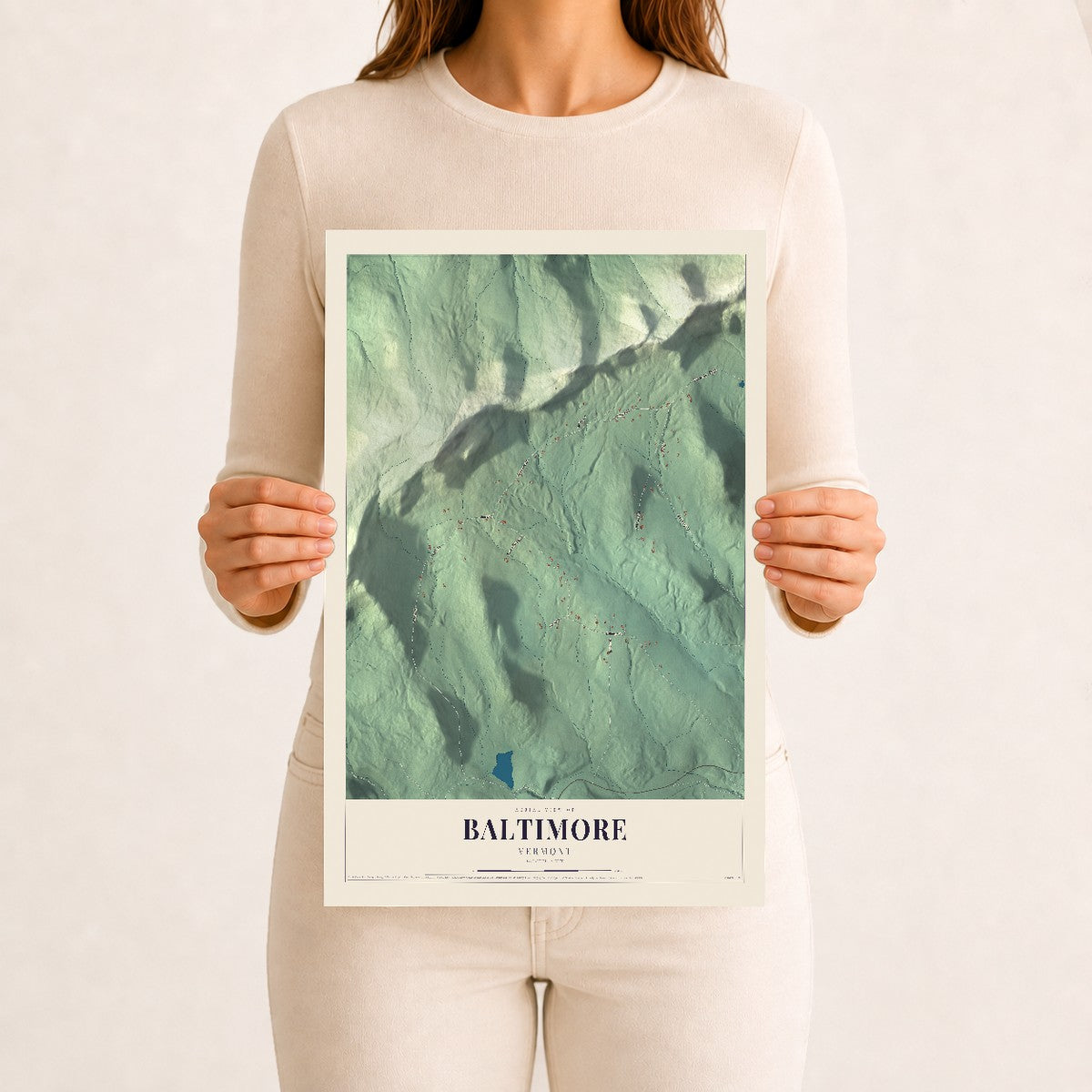 Baltimore, Vermont map print - 12 x 18 archival matte print