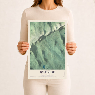 Baltimore, Vermont map print - 12 x 18 archival matte print