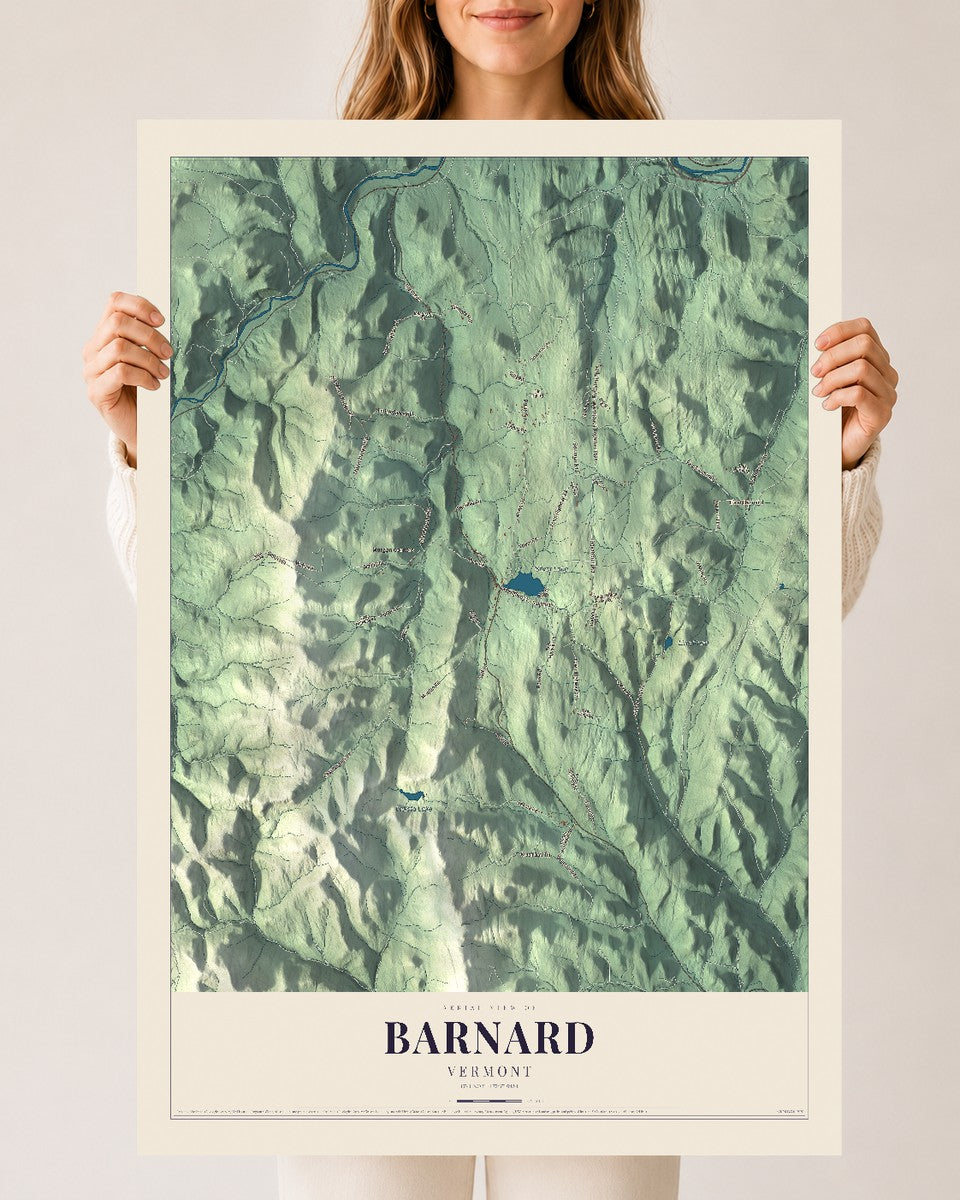 Barnard, Vermont map print - 24 x 36 archival matte print