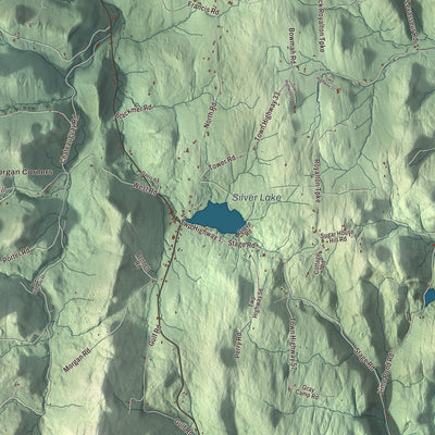 Terrain and local geography detail from the Barnard, Vermont map