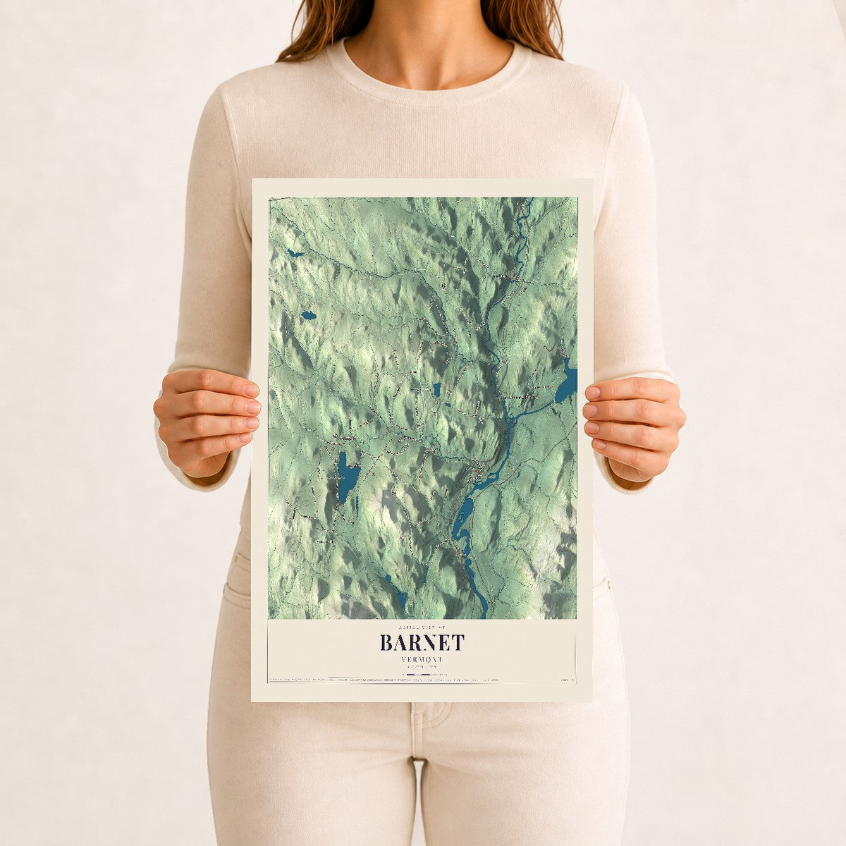 Barnet, Vermont map print - 12 x 18 archival matte print