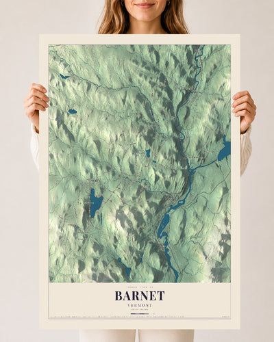 Barnet, Vermont map print - 24 x 36 archival matte print