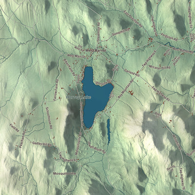 Terrain and local geography detail from the Barnet, Vermont map
