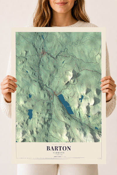 Barton, Vermont map print - 18 x 24 archival matte print