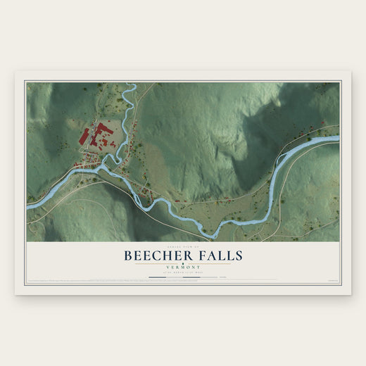 Beecher Falls, Vermont map print, the full design
