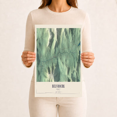 Belvidere, Vermont map print - 12 x 18 archival matte print
