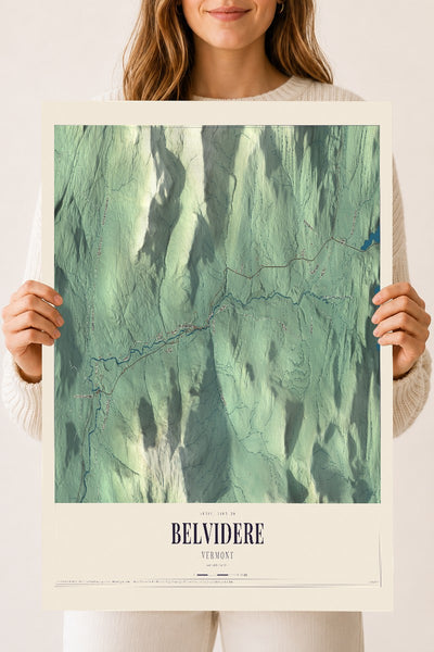 Belvidere, Vermont map print - 18 x 24 archival matte print