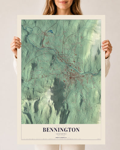 Bennington, Vermont map print - 24 x 36 archival matte print
