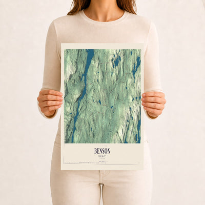 Benson, Vermont map print - 12 x 18 archival matte print