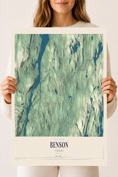 Benson, Vermont map print - 18 x 24 archival matte print