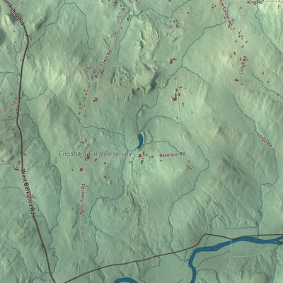 Terrain and local geography detail from the Berkshire, Vermont map
