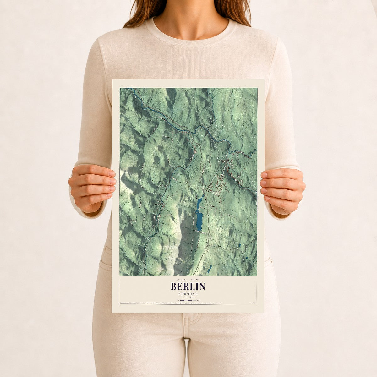Berlin, Vermont map print - 12 x 18 archival matte print