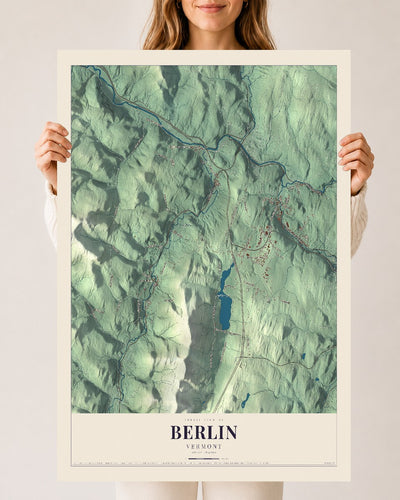 Berlin, Vermont map print - 24 x 36 archival matte print