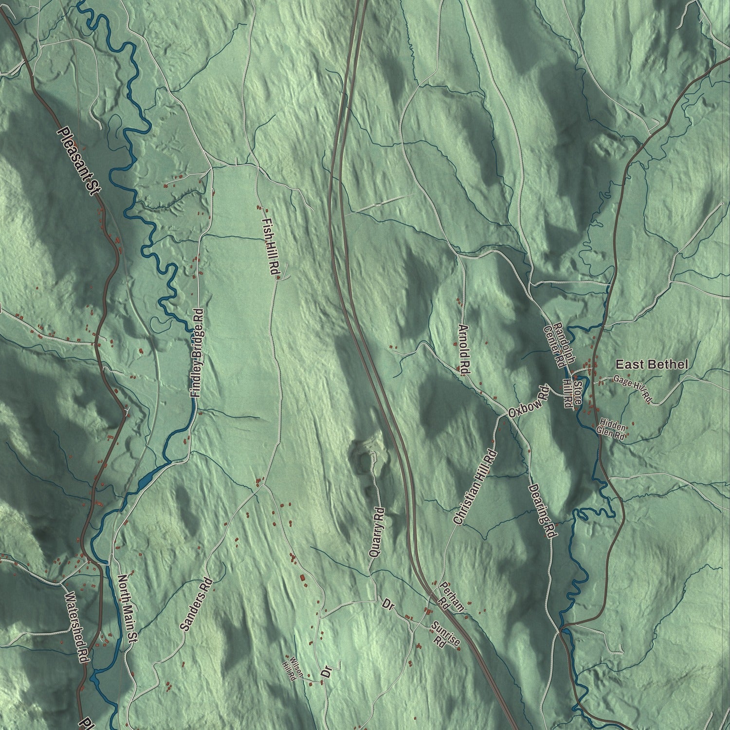 Street and neighborhood detail from the Bethel, Vermont map