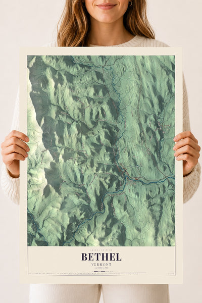 Bethel, Vermont map print - 18 x 24 archival matte print