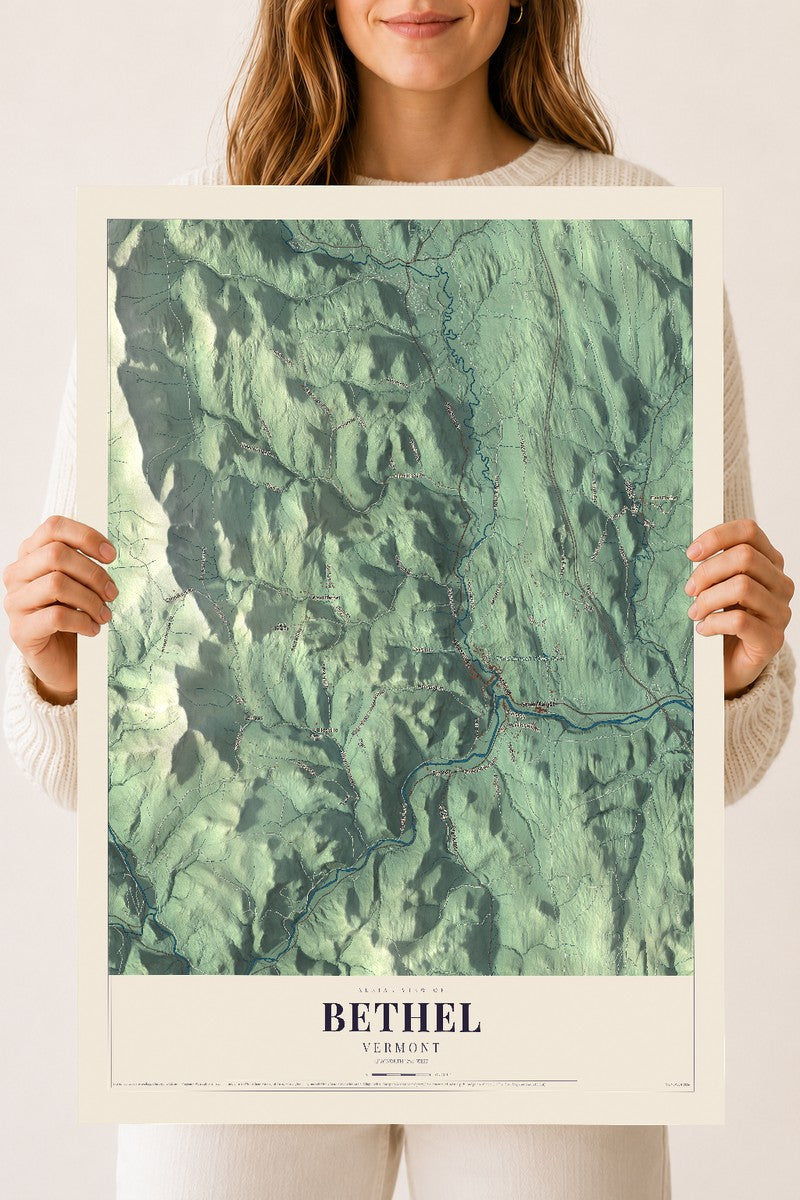 Bethel, Vermont map print - 18 x 24 archival matte print