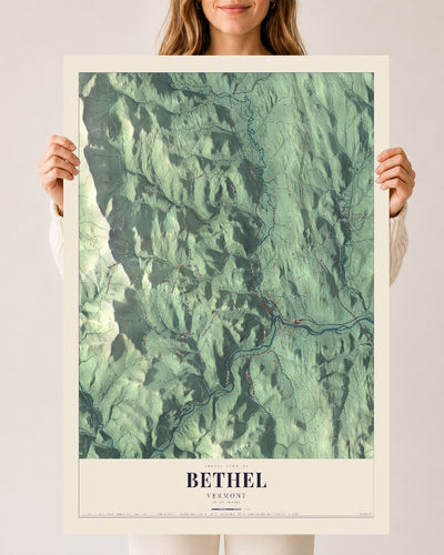 Bethel, Vermont map print - 24 x 36 archival matte print