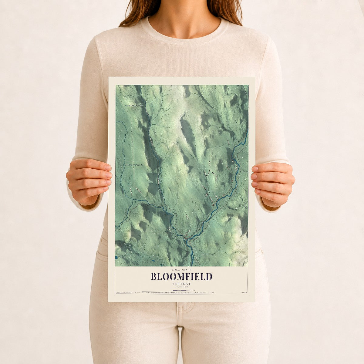 Bloomfield, Vermont map print - 12 x 18 archival matte print