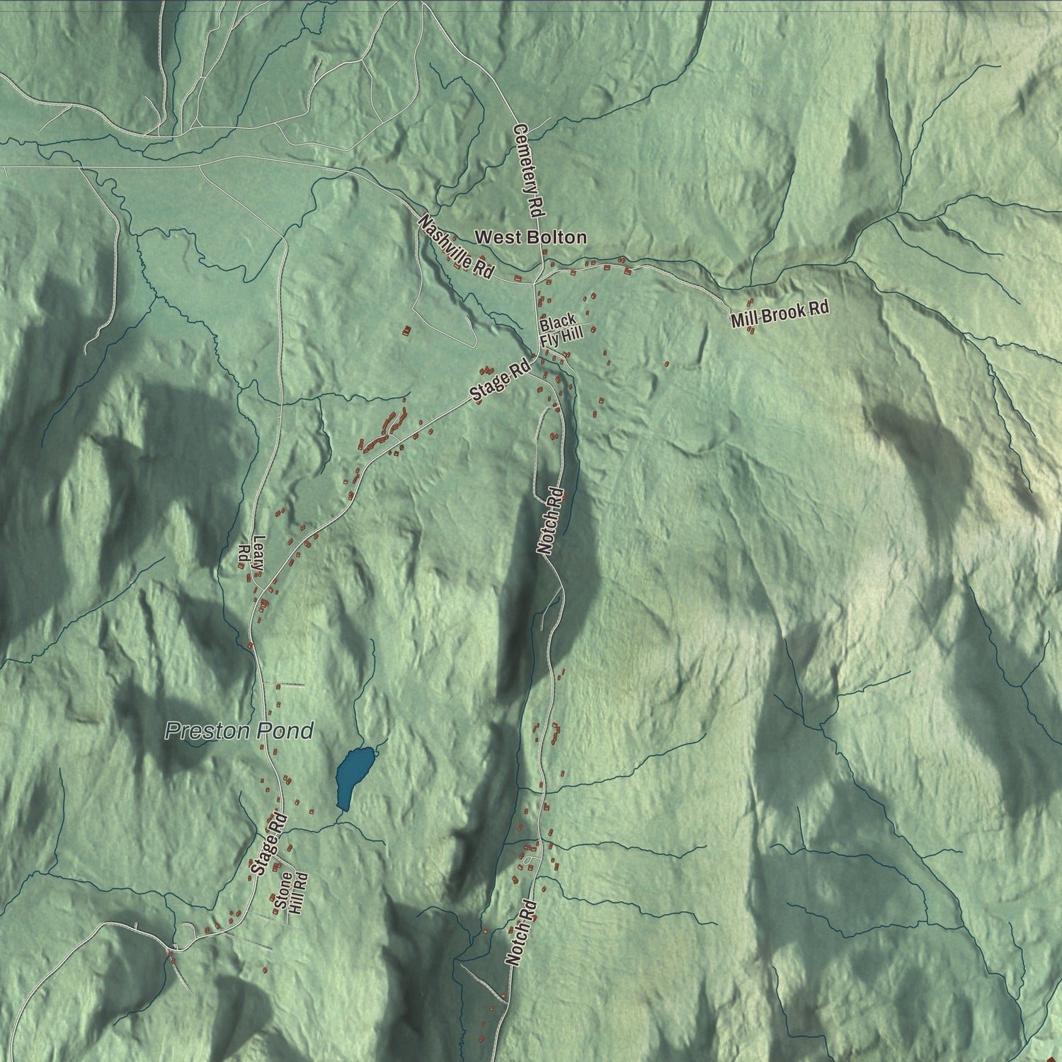 Street and neighborhood detail from the Bolton, Vermont map