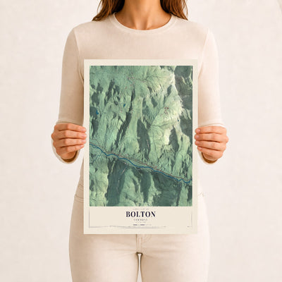 Bolton, Vermont map print - 12 x 18 archival matte print
