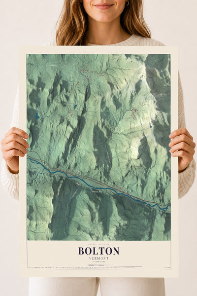 Bolton, Vermont map print - 18 x 24 archival matte print