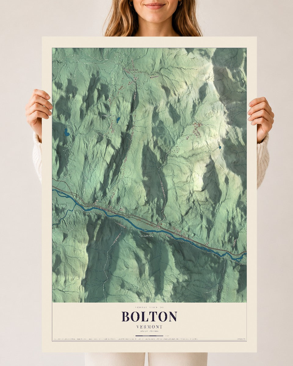 Bolton, Vermont map print - 24 x 36 archival matte print