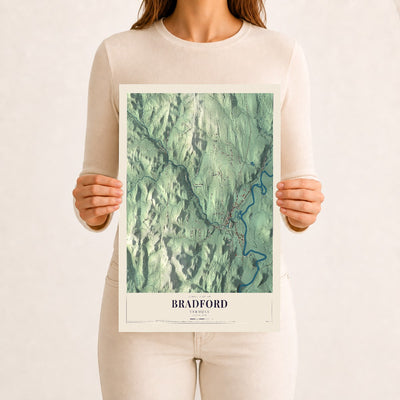Bradford, Vermont map print - 12 x 18 archival matte print
