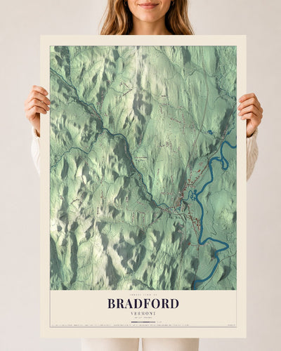 Bradford, Vermont map print - 24 x 36 archival matte print