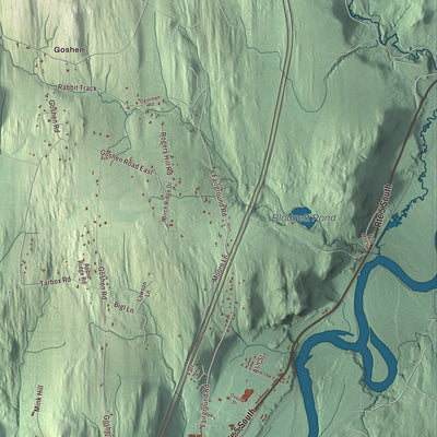 Terrain and local geography detail from the Bradford, Vermont map