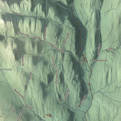 Street and neighborhood detail from the Braintree, Vermont map