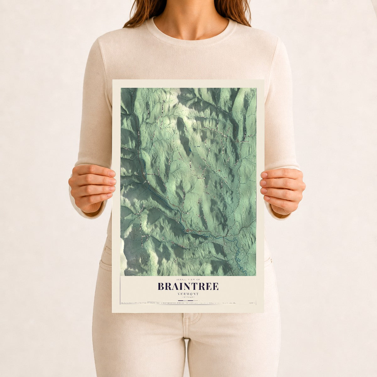 Braintree, Vermont map print - 12 x 18 archival matte print