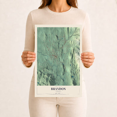 Brandon, Vermont map print - 12 x 18 archival matte print