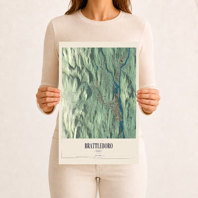 Brattleboro, Vermont map print - 12 x 18 archival matte print