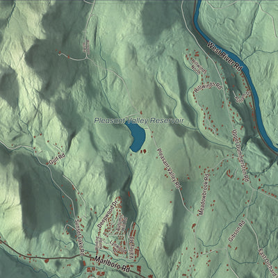 Terrain and local geography detail from the Brattleboro, Vermont map
