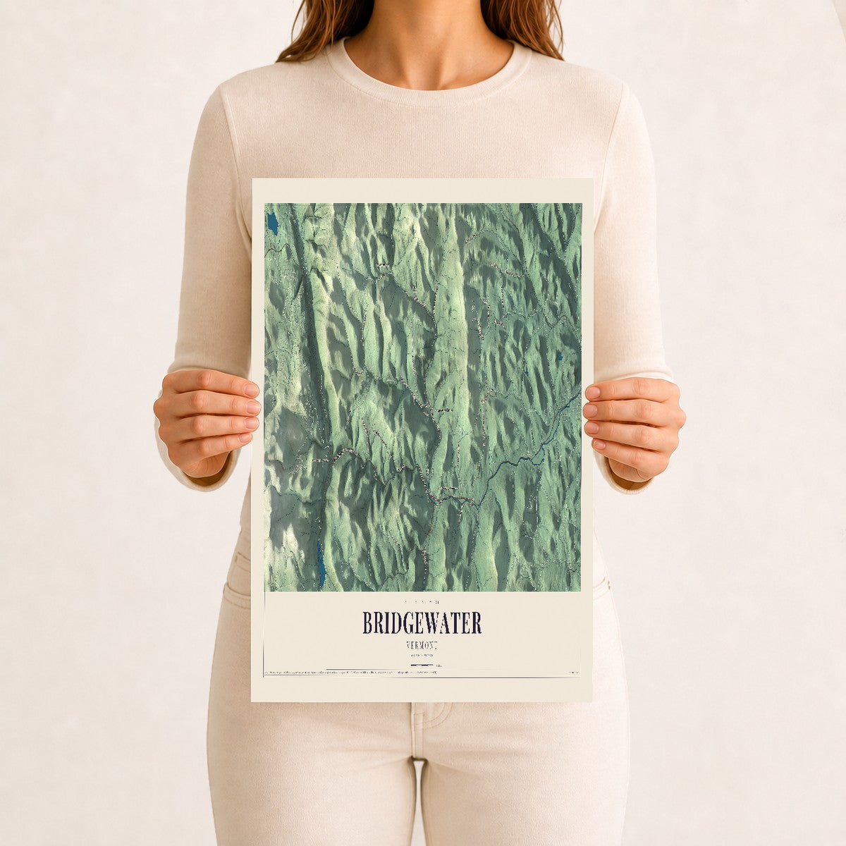 Bridgewater, Vermont map print - 12 x 18 archival matte print