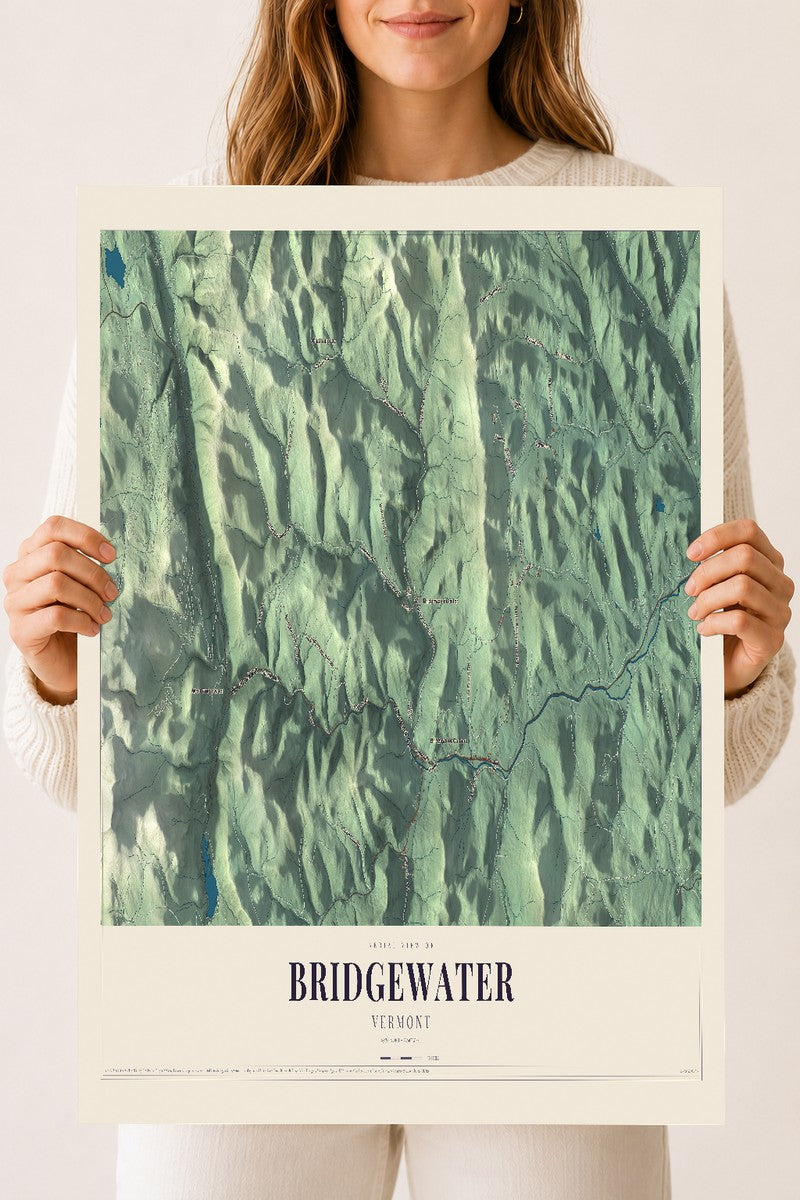 Bridgewater, Vermont map print - 18 x 24 archival matte print