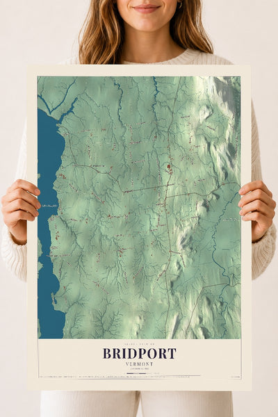 Bridport, Vermont map print - 18 x 24 archival matte print