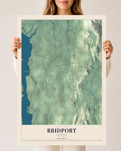 Bridport, Vermont map print - 24 x 36 archival matte print