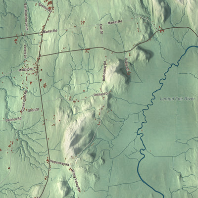 Terrain and local geography detail from the Bridport, Vermont map