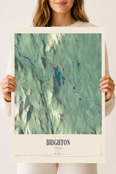 Brighton, Vermont map print - 18 x 24 archival matte print
