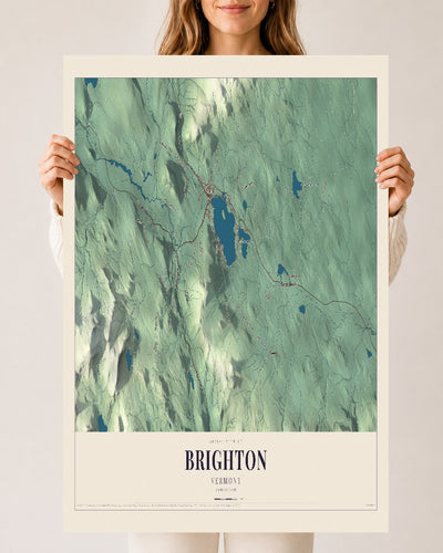 Brighton, Vermont map print - 24 x 36 archival matte print