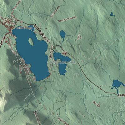Terrain and local geography detail from the Brighton, Vermont map