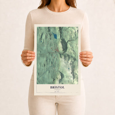 Bristol, Vermont map print - 12 x 18 archival matte print
