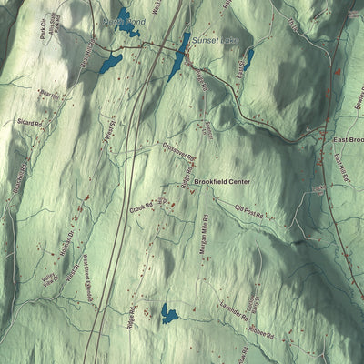 Street and neighborhood detail from the Brookfield, Vermont map