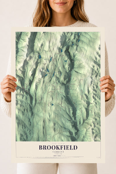 Brookfield, Vermont map print - 18 x 24 archival matte print