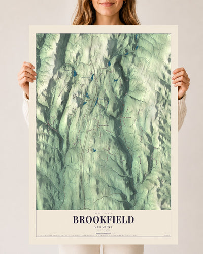 Brookfield, Vermont map print - 24 x 36 archival matte print
