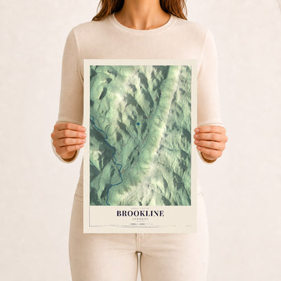 Brookline, Vermont map print - 12 x 18 archival matte print