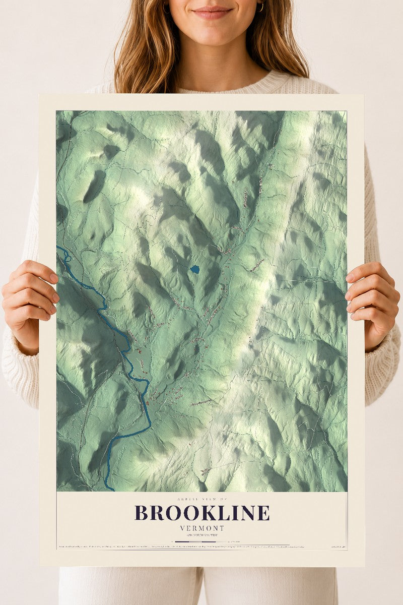 Brookline, Vermont map print - 18 x 24 archival matte print